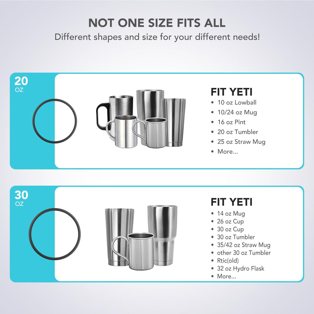 4 Pack Rubber Seal Gasket for Yeti 30/32 oz Tumbler and Mug Lids