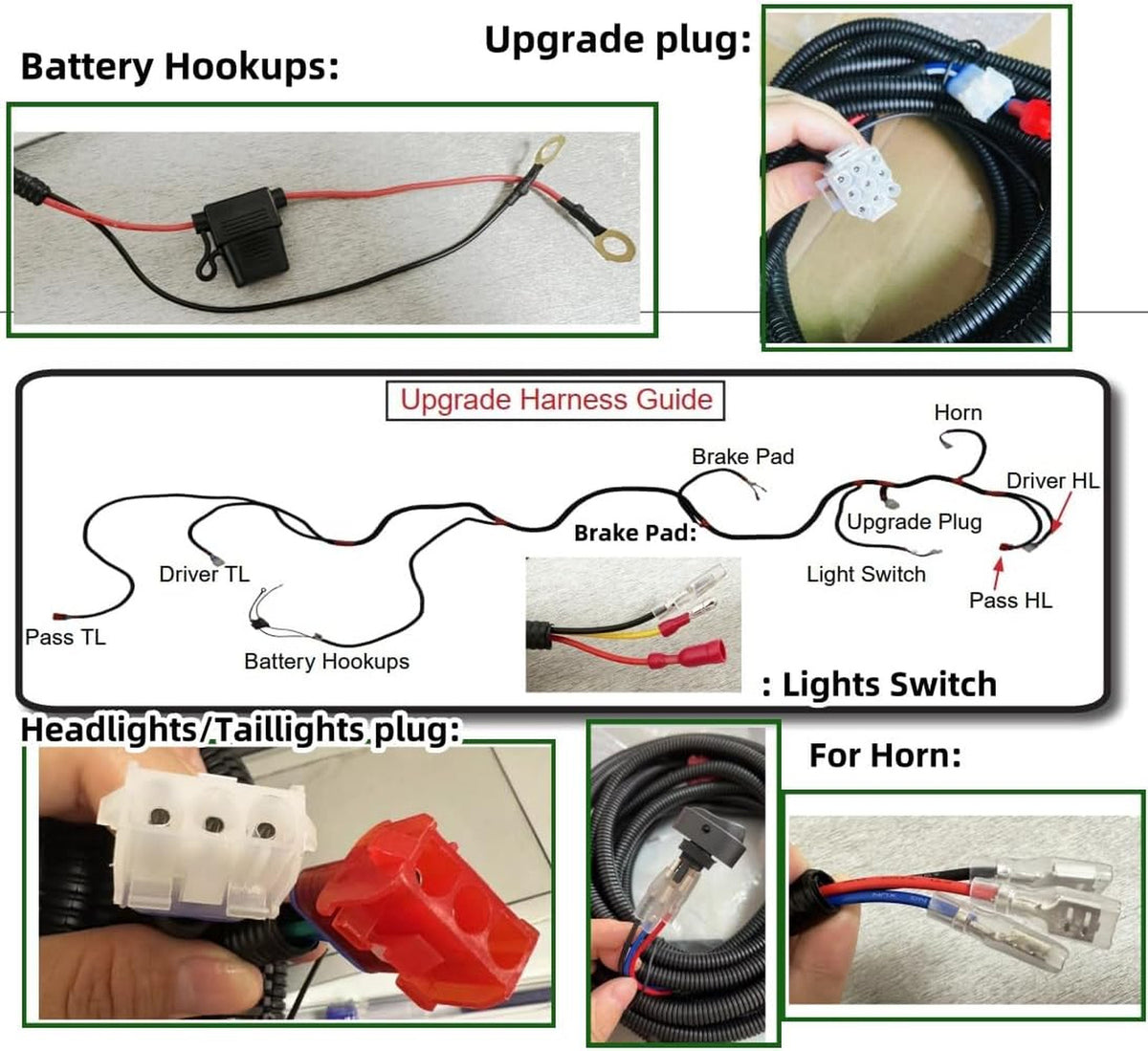 Golf Cart Light Wiring Harness 9-Pin Plug for Club Car Yamaha EZGO