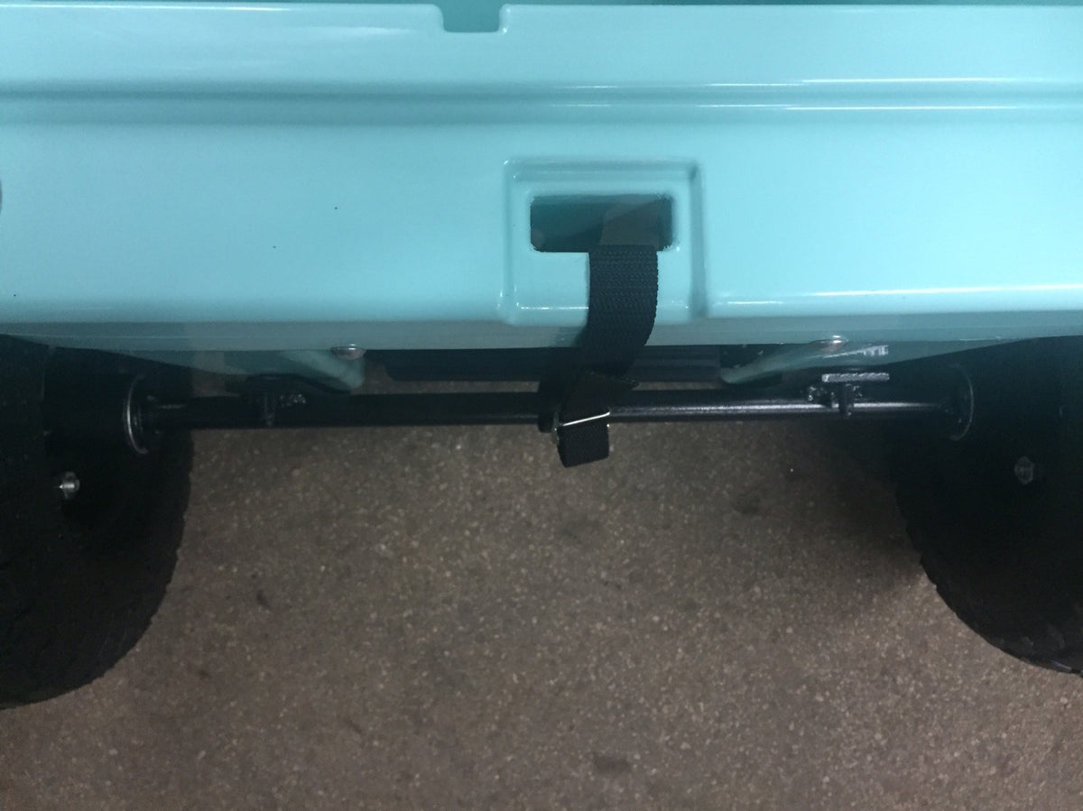 Wheel Tire Axle Kit for YETI 65 Cooler with Support Straps and Black Rims