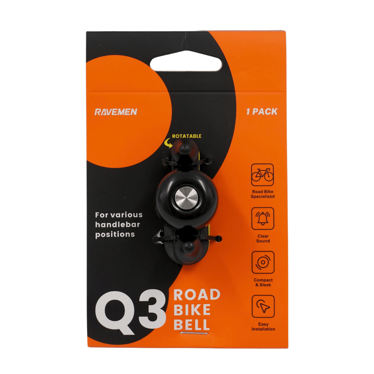 Road Bike Bell - Compact, Adjustable & Loud 100dB Handlebar Mount