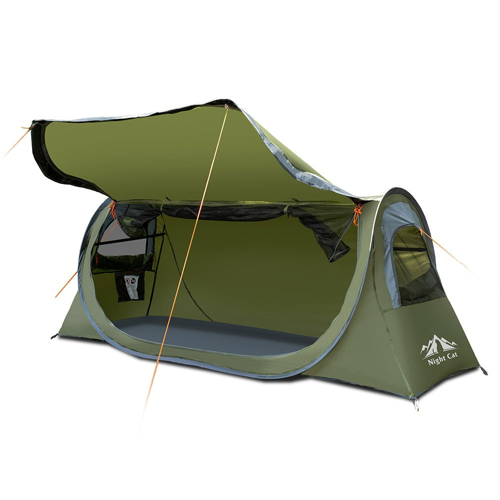Compact Waterproof Pop-Up Camping Tent for Cyclists - Easy Setup & Fits with Camping Cot