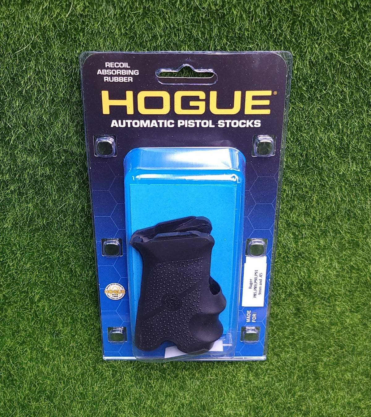 Rubber Grip for Ruger P85 P91 with Finger Grooves - Black, Non-Slip, Recoil-Absorbing