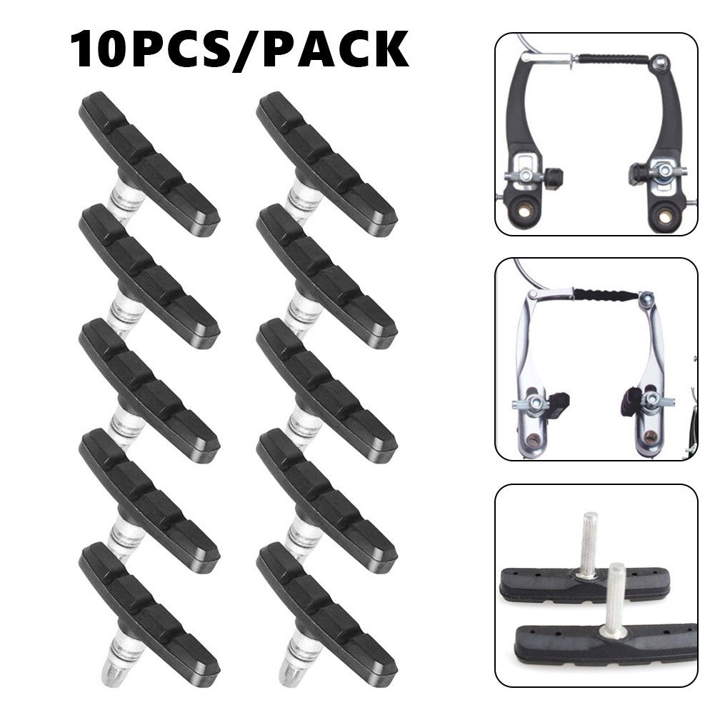 10-Pair MTB Bicycle V Brake Pads 70mm Shoes Blocks for Mountain Bikes