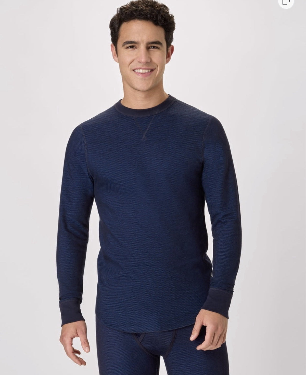 Men's Reversible Knit Thermal Top - Blue, Size Medium, Hanes Originals