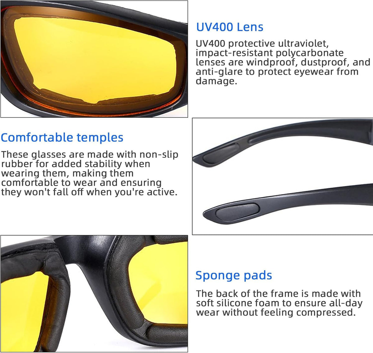 Motorcycle Riding Glasses UV Protection Dustproof Windproof Impact-Resistant