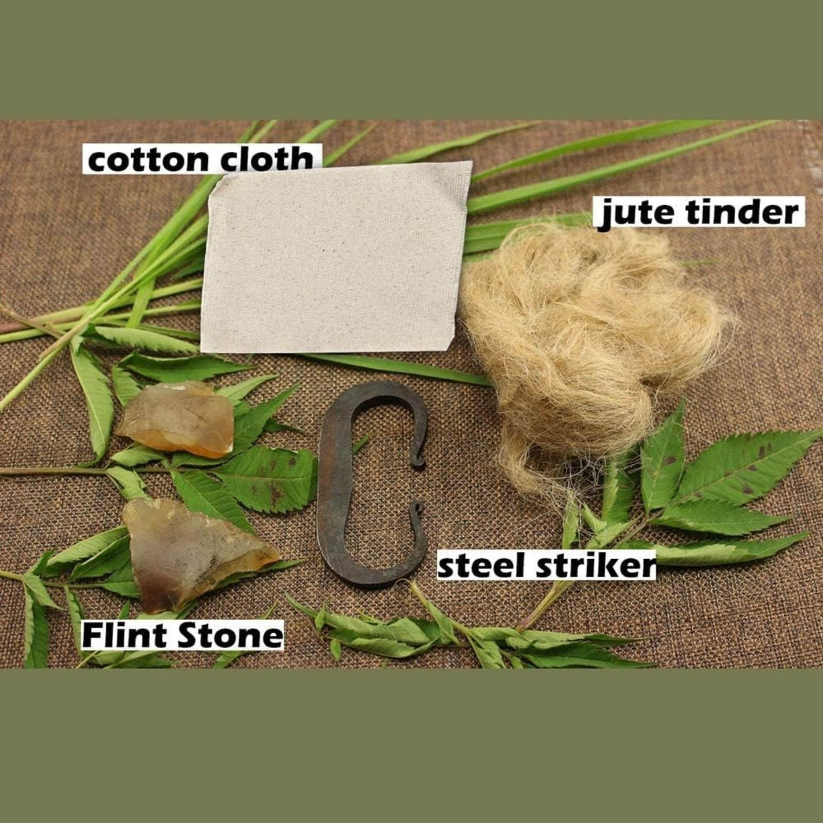 Outdoor Fire Starter Kit with Flint Stone & Carbon Steel Striker - 15,000 Sparks