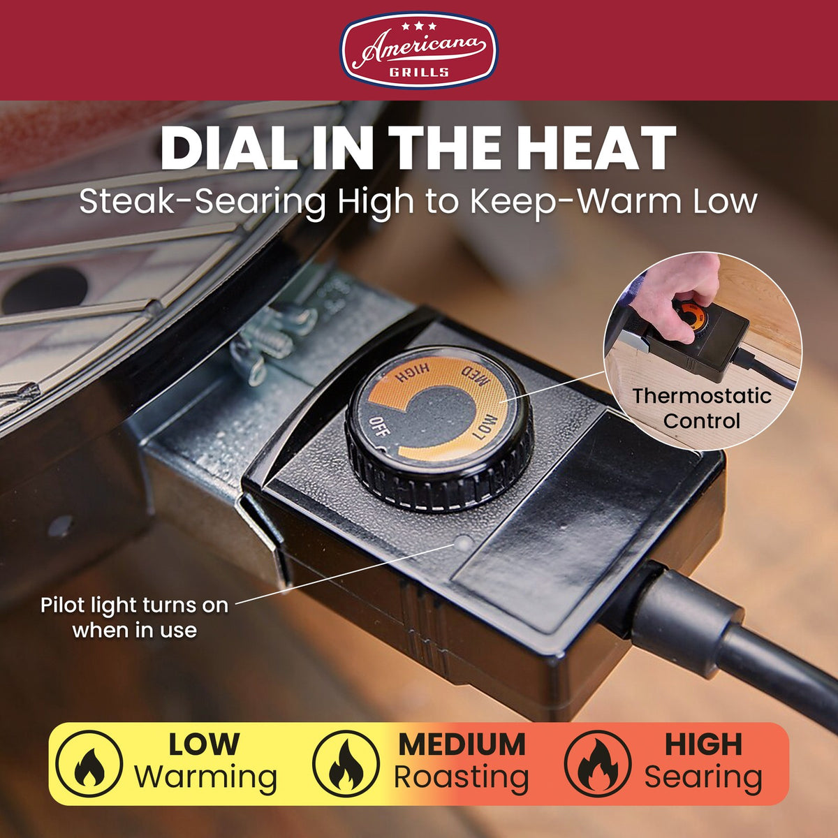 Portable Dual-Fuel Electric & Charcoal BBQ Grill - Americana Wherever