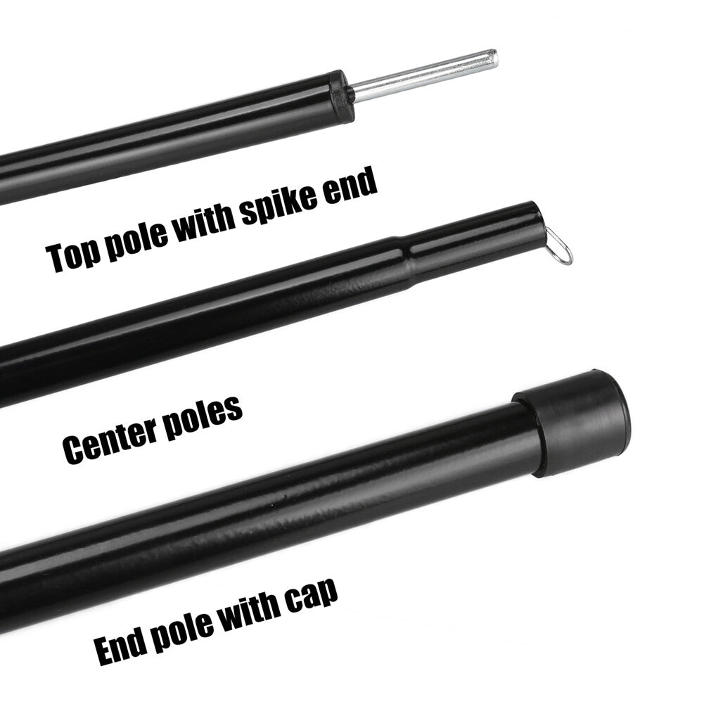 Adjustable Tent Tarp Poles Set of 2 Telescopic Camping Canopy Support