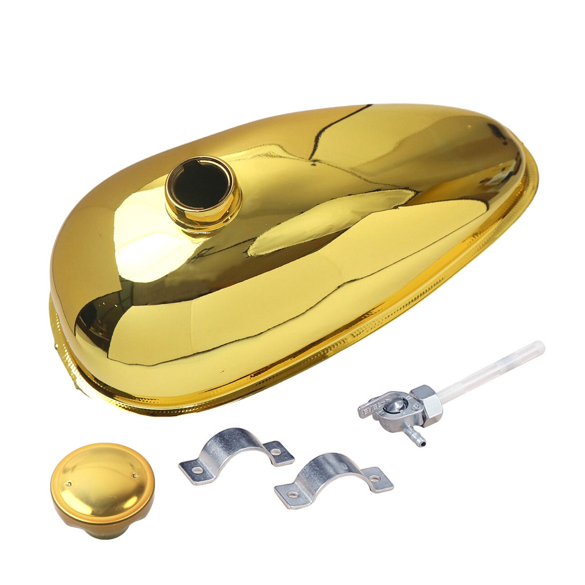 Motorized Bicycle Gas Tank with Cap and Petcock - 2L, 3L, 4L Capacity