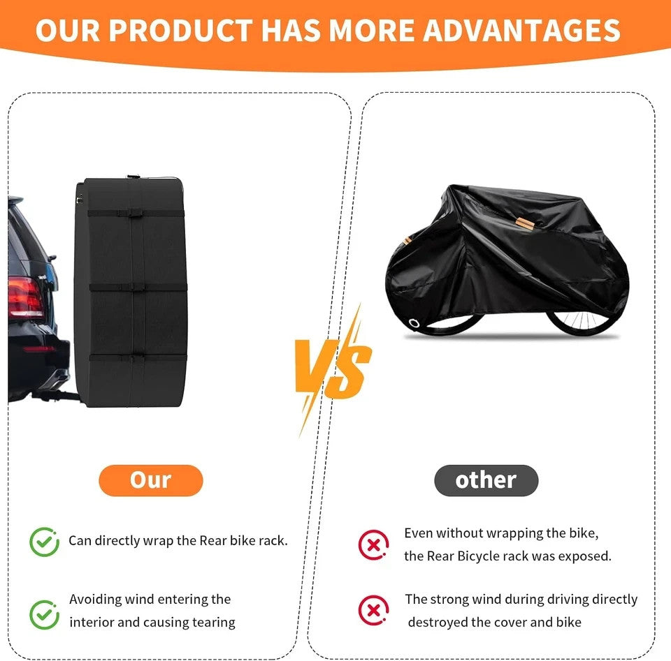 Heavy Duty Waterproof Bike Cover for 2 Bikes on Car Hitch Transport