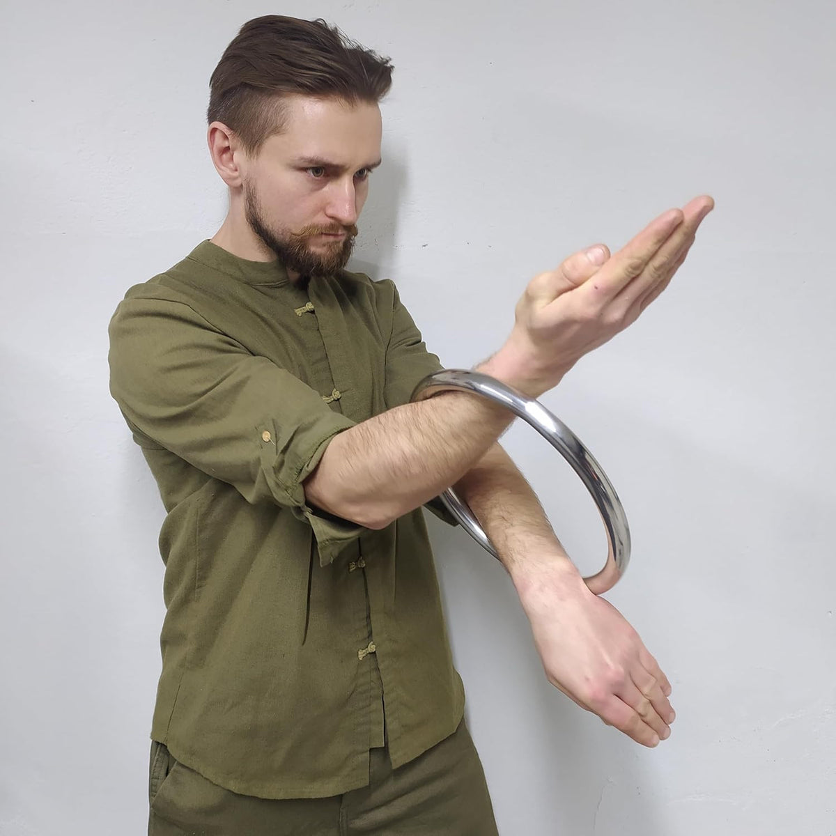 Wing Chun Stainless Steel Ring for Sticky Hand Training Martial Arts Equipment