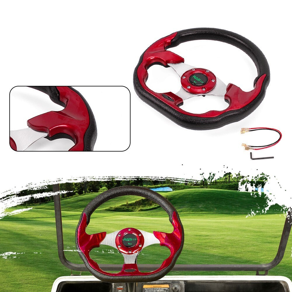 Golf Cart Steering Wheel with Hub Adapter for EZGO RXV TXT - Universal Fit