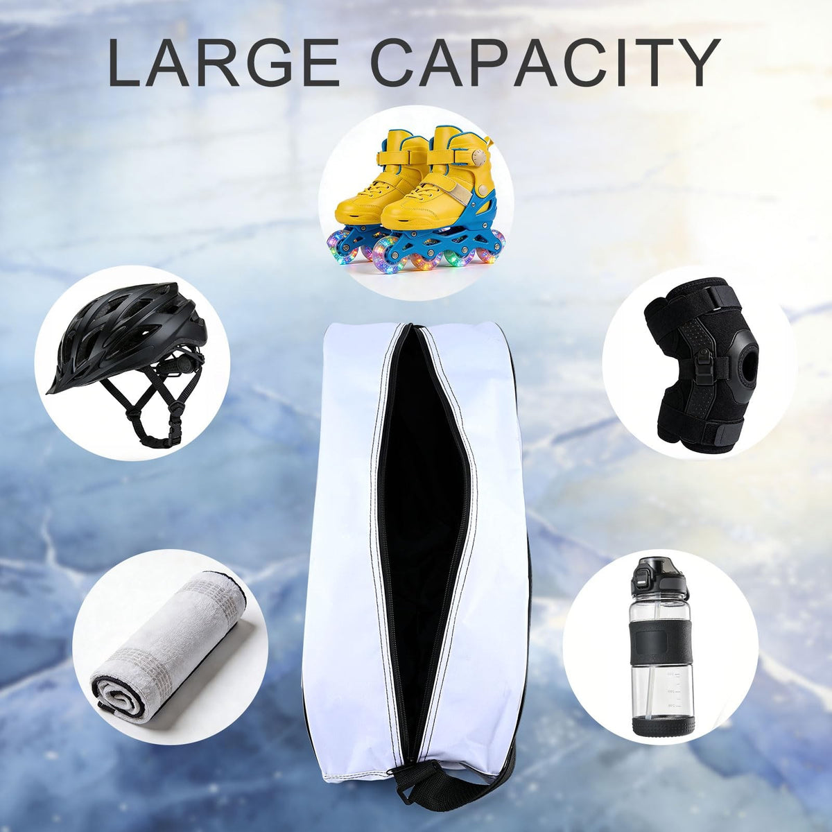 Cat Skate Bag for Inline Skates Waterproof Travel Storage with Adjustable Strap