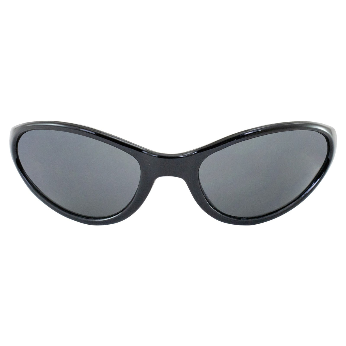 Black Wraparound Motorcycle Sunglasses with Smoke Lenses - UV400 Impact-Resistant
