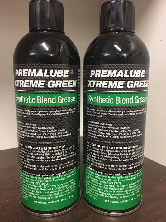 10oz Premalube Xtreme Green Synthetic Grease Lube Spray - 2 Pack