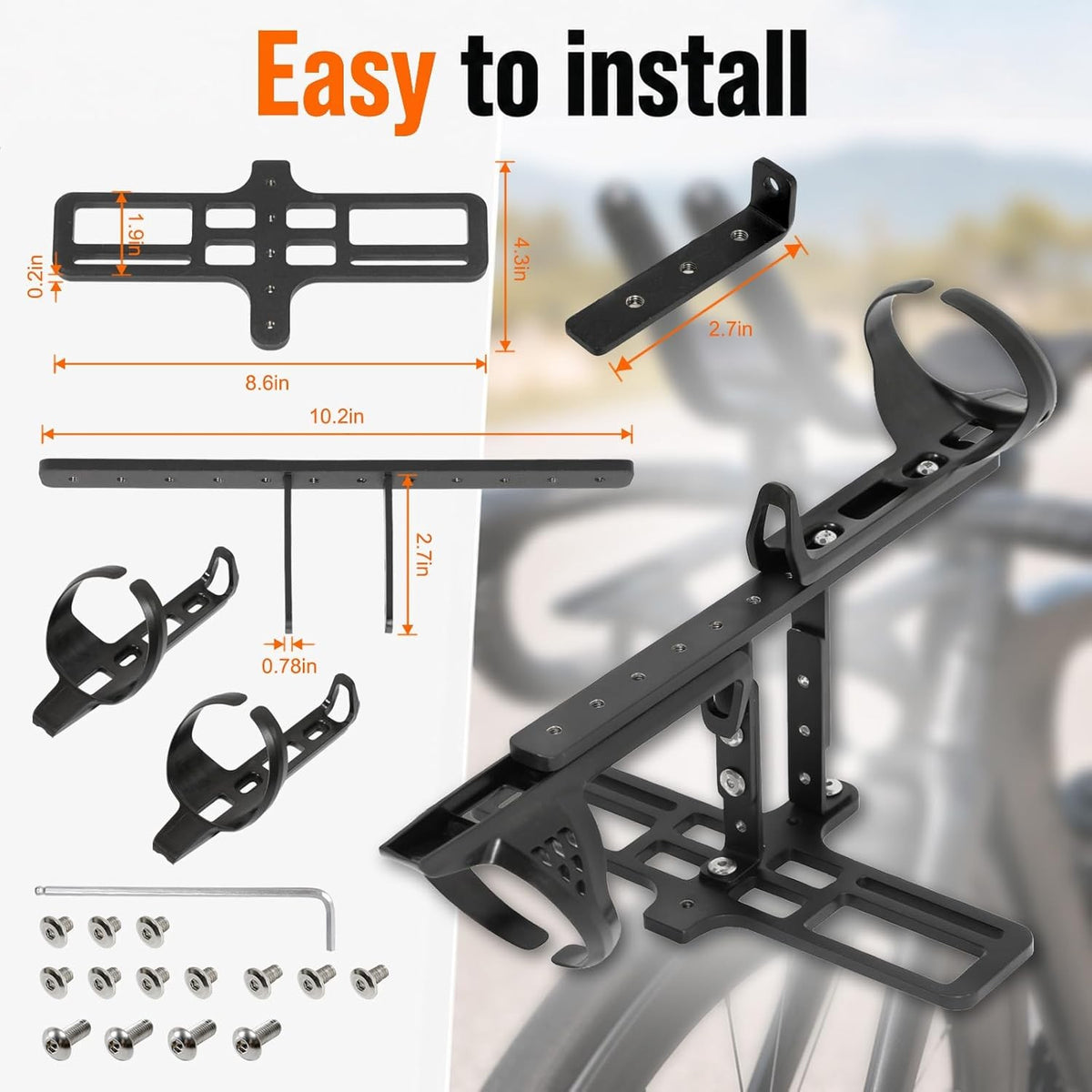 Bike Bottle Cage Adapter with Adjustable Height for Triathlon & Road Cycling