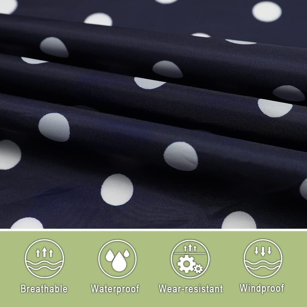 Waterproof Rain Poncho with Hood - One Size Blue Dot