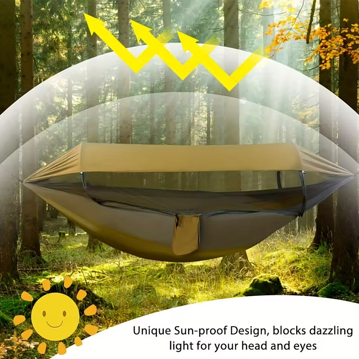 Portable Camping Hammock Tent with Mosquito Net & Rain Fly for 1-2 People