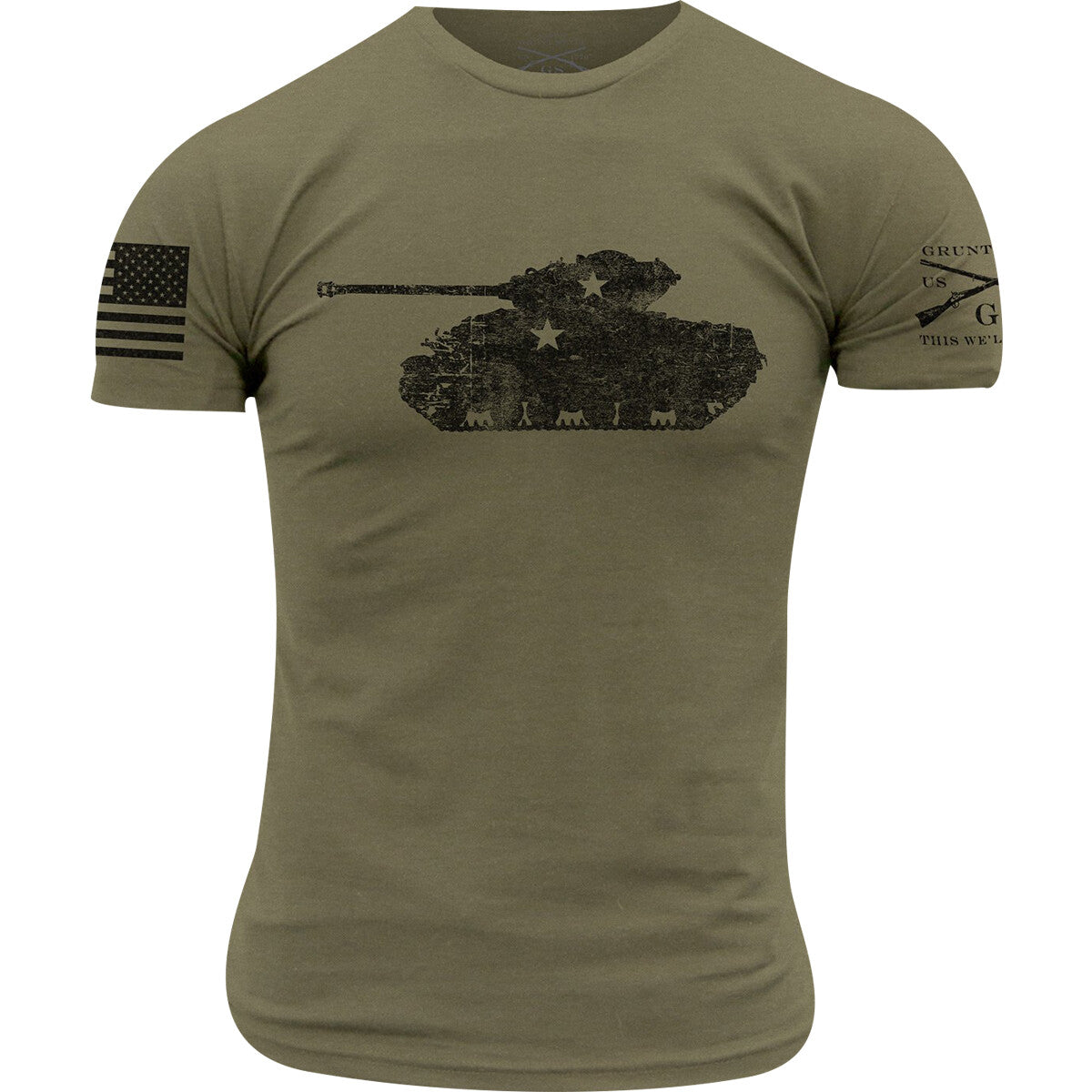 Military Green Army T-Shirt for Men - Unisex Combat Style Tee