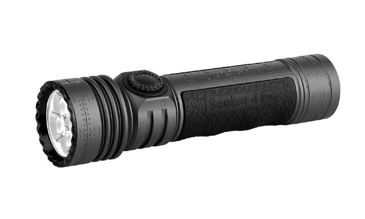 High Power Tactical Flashlight 4600 Lumens with Holster - Seeker 4 Pro
