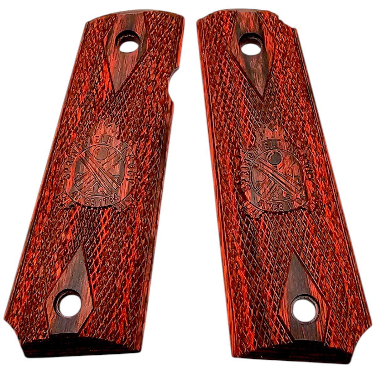 Springfield 1911 Full-Size Pistol Grips Red Laminated Wood Replacement