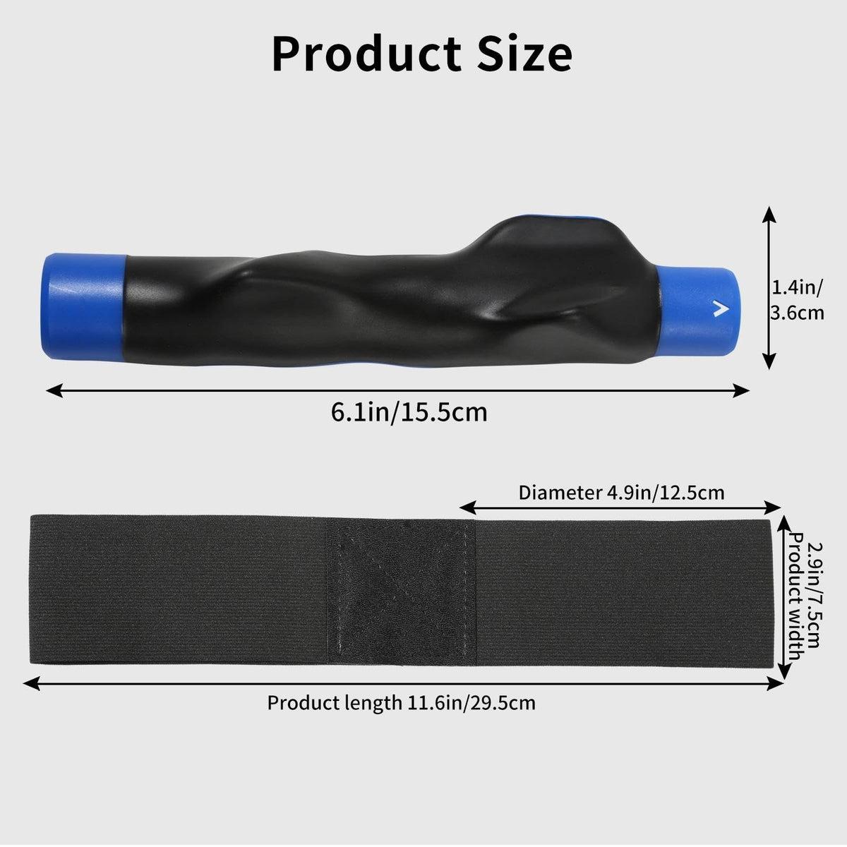 Golf Grip Trainer Swing Aid with Arm Strap for Right Handed Players - Blue