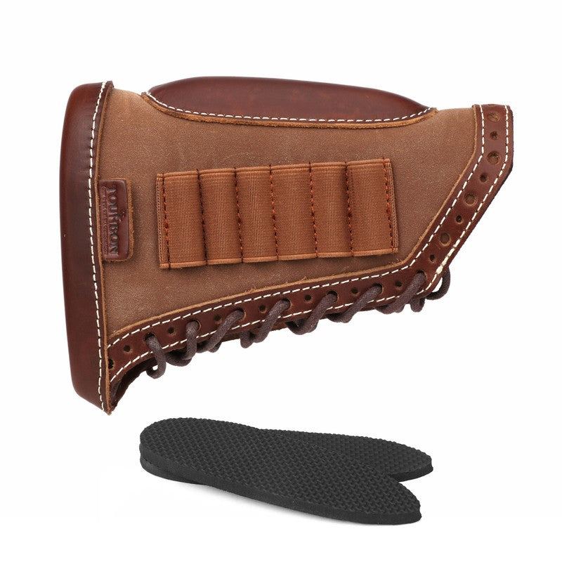 Canvas Leather Cheek Rest for Rifle Stocks with Slots and Recoil Pad