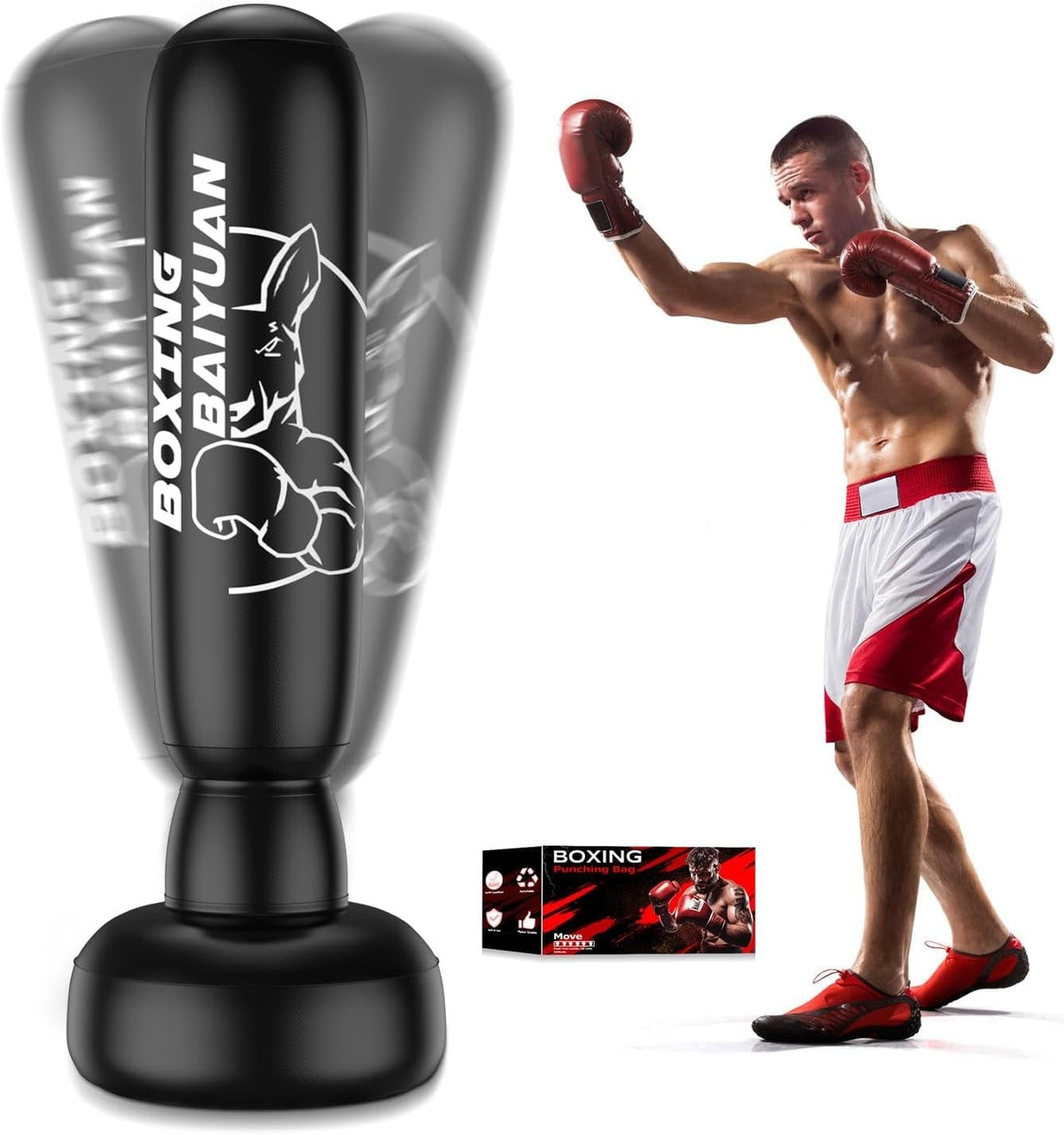 70-Inch Freestanding Punching Bag with Stand for Stress Relief and Fitness