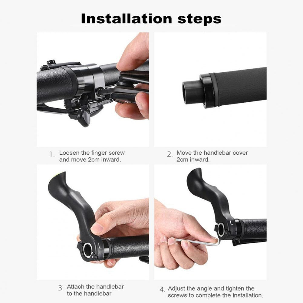 Ergonomic Bicycle Bar Ends for 21.8-22.2mm Handlebars - Lightweight Carbon