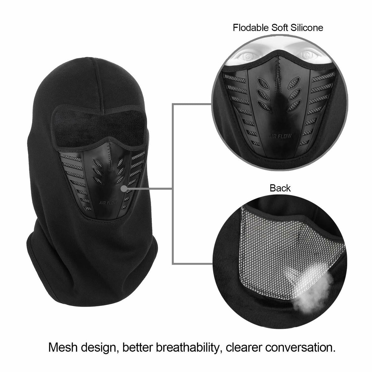 Windproof Fleece Neck Warmer Mask for Ski Snowboard Cold Weather