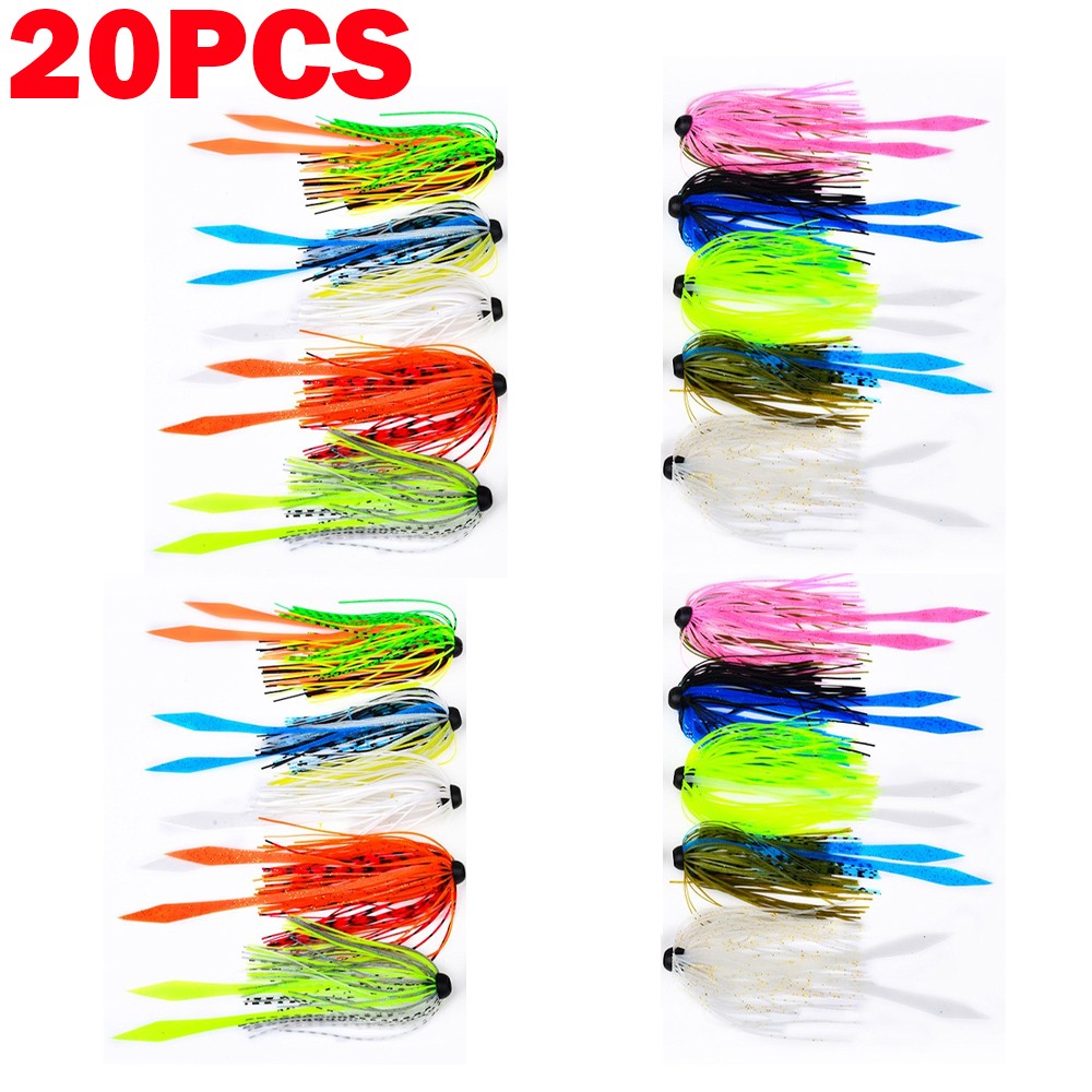 20-Pack Silicone Fishing Jig Skirt Replacement for Spinnerbaits