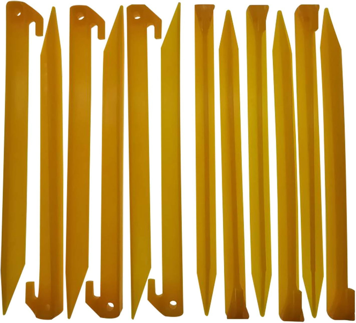 12 Inch Plastic Tent Stakes - Heavy Duty, Durable Camping Pegs, 24 Pack