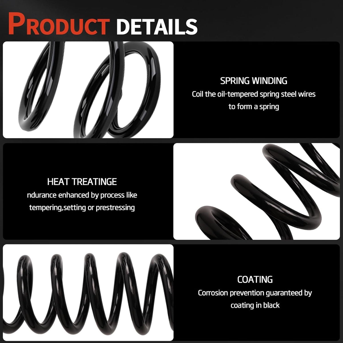 Heavy Duty Rear Coil Springs Set for VW Jetta & Eos 2005-2018 - Suspension Replacement