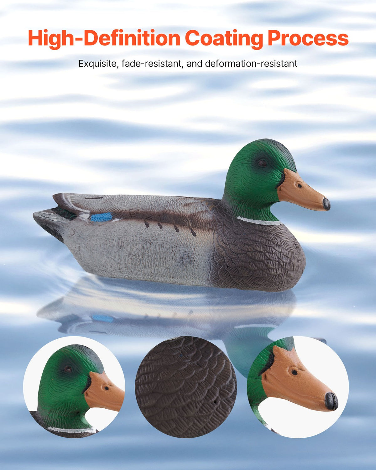 Outdoor Duck Decoy Set - Realistic Floating Hunting Decoys 6-Pack