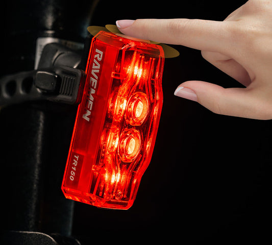 Rechargeable Bicycle Rear Light with Auto On-Off & 150 Lumens - Waterproof & 280° Visibility