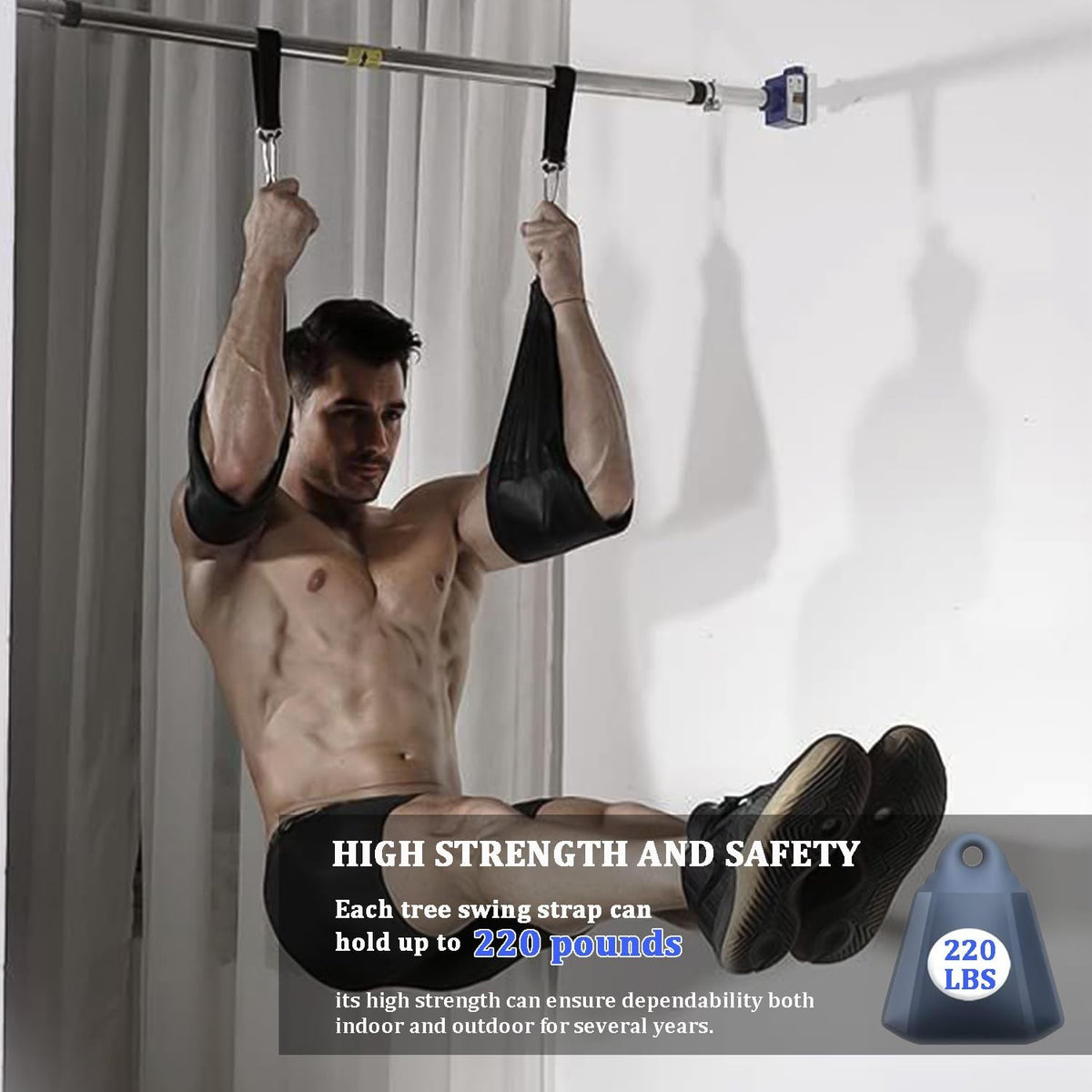 Favuit Fitness Pulley Cable Attachments – Tricep Extension Straps (2 Nylon Straps + 2 Steel Buckles) 220 lbs