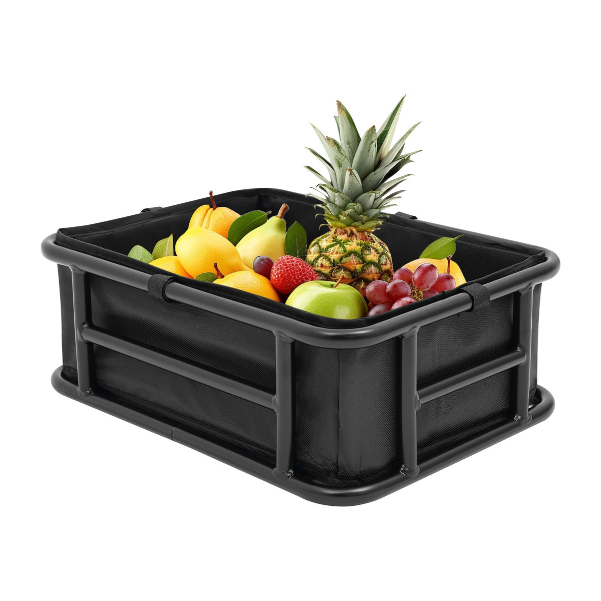 Rear Bicycle Basket with Luggage Net & Inner Liner - Black, 15L Capacity