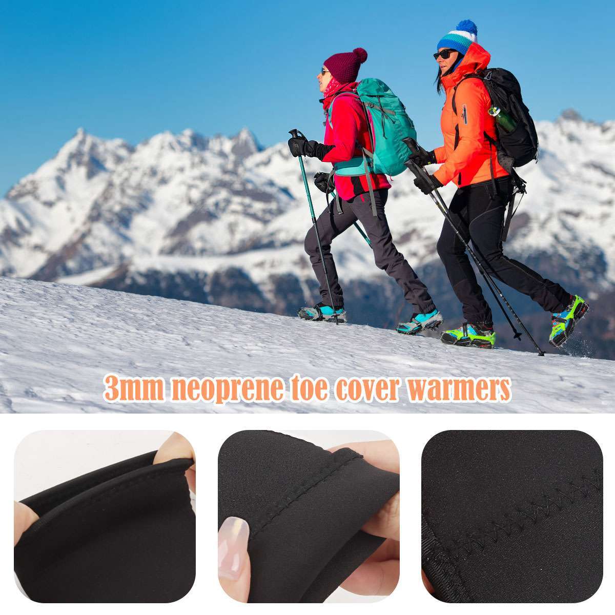 Neoprene Toe Covers for Winter Sports Skiing Cycling Warmers 3 Pairs