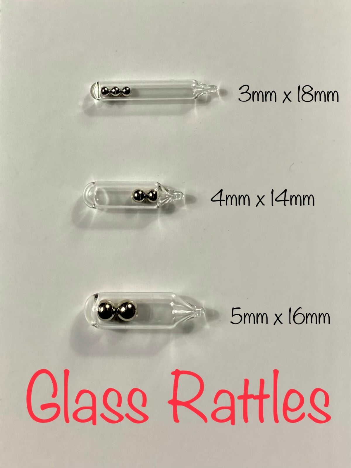 Glass Rattles for Fishing Baits - 3MM, 4MM, 5MM - Pack of 25, 50, 100, 500+