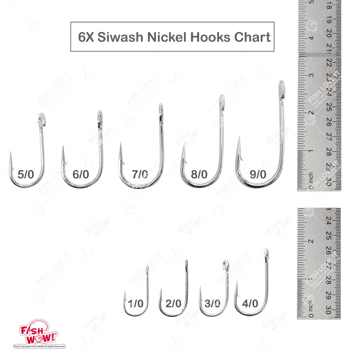 50pcs Fishing Siwash Nickel Hooks with Open Eye - Heavy Duty Tackle