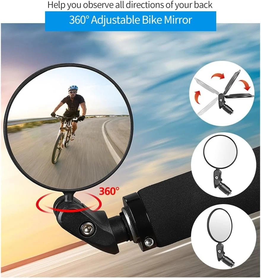 Bike Mirror Set 2pcs Bar End Bicycle Rear View Mirrors for Handlebar Cycling