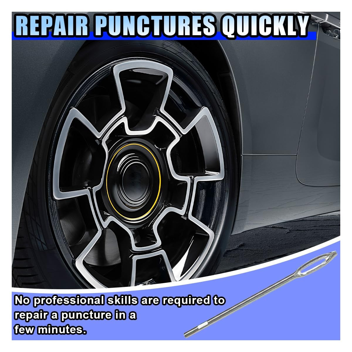 Car Tire Repair Needle Set for Puncture Fixing - 10 High-Quality Replacement Needles
