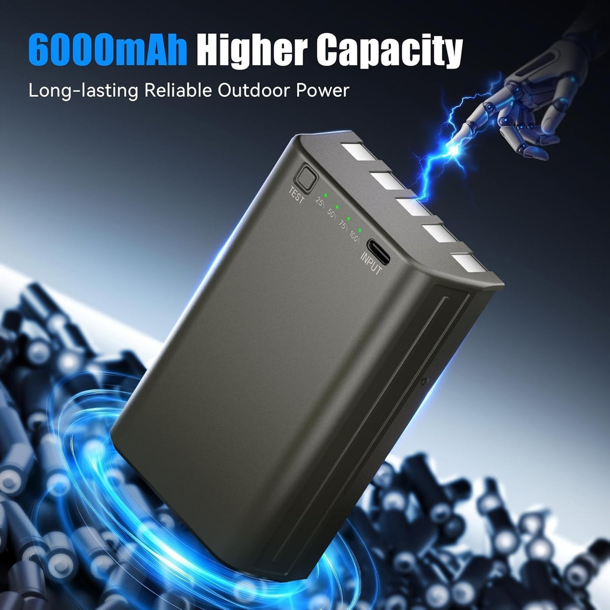 2-Pack 6000mAh Trail Camera Batteries for Trail & Hunting Devices