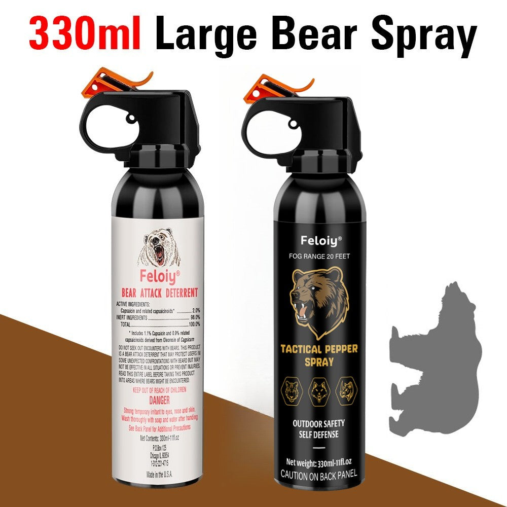 2 Pack Feloiy Bear Spray 11oz Powerful Pepper Fog Deterrent for Wildlife