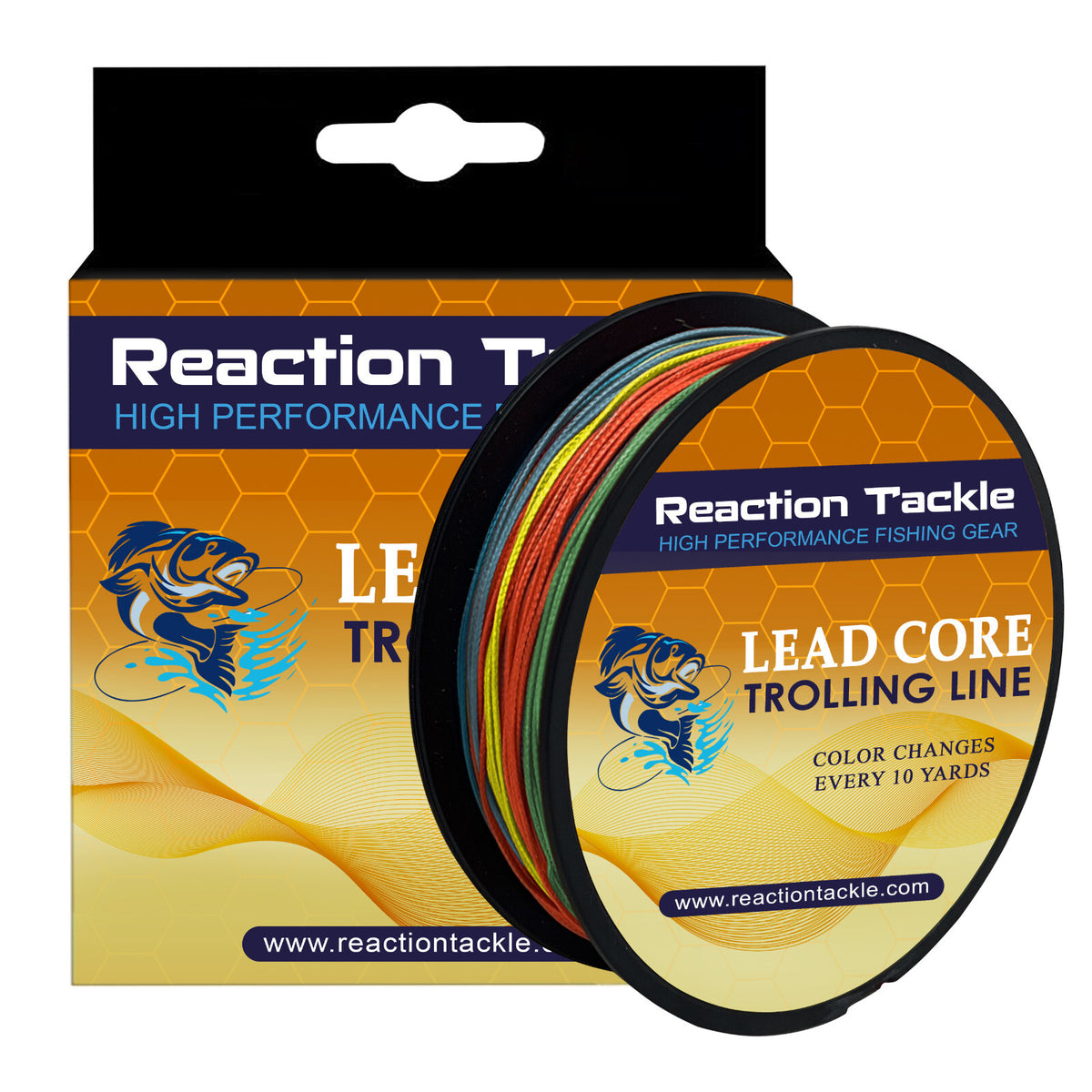 Reaction Tackle Lead Core Metered Trolling Line with Color Change Every 10 Yards
