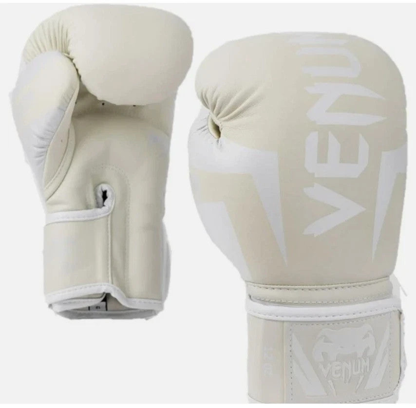 14oz Boxing Gloves - White/Off-White, Premium Muay Thai & Kickboxing Gear