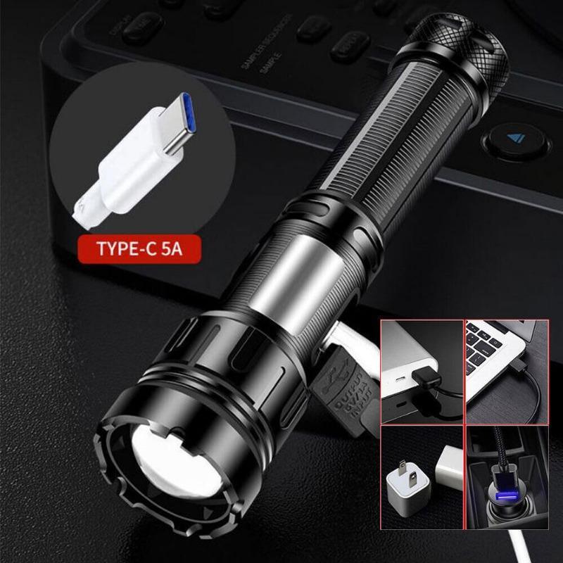 High Power USB Rechargeable LED Tactical Flashlight Camping Light 9900000LM