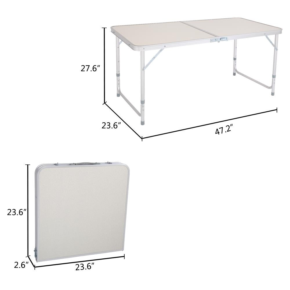 Portable Aluminum Folding Camping Table 4FT for Outdoor Picnic & Travel