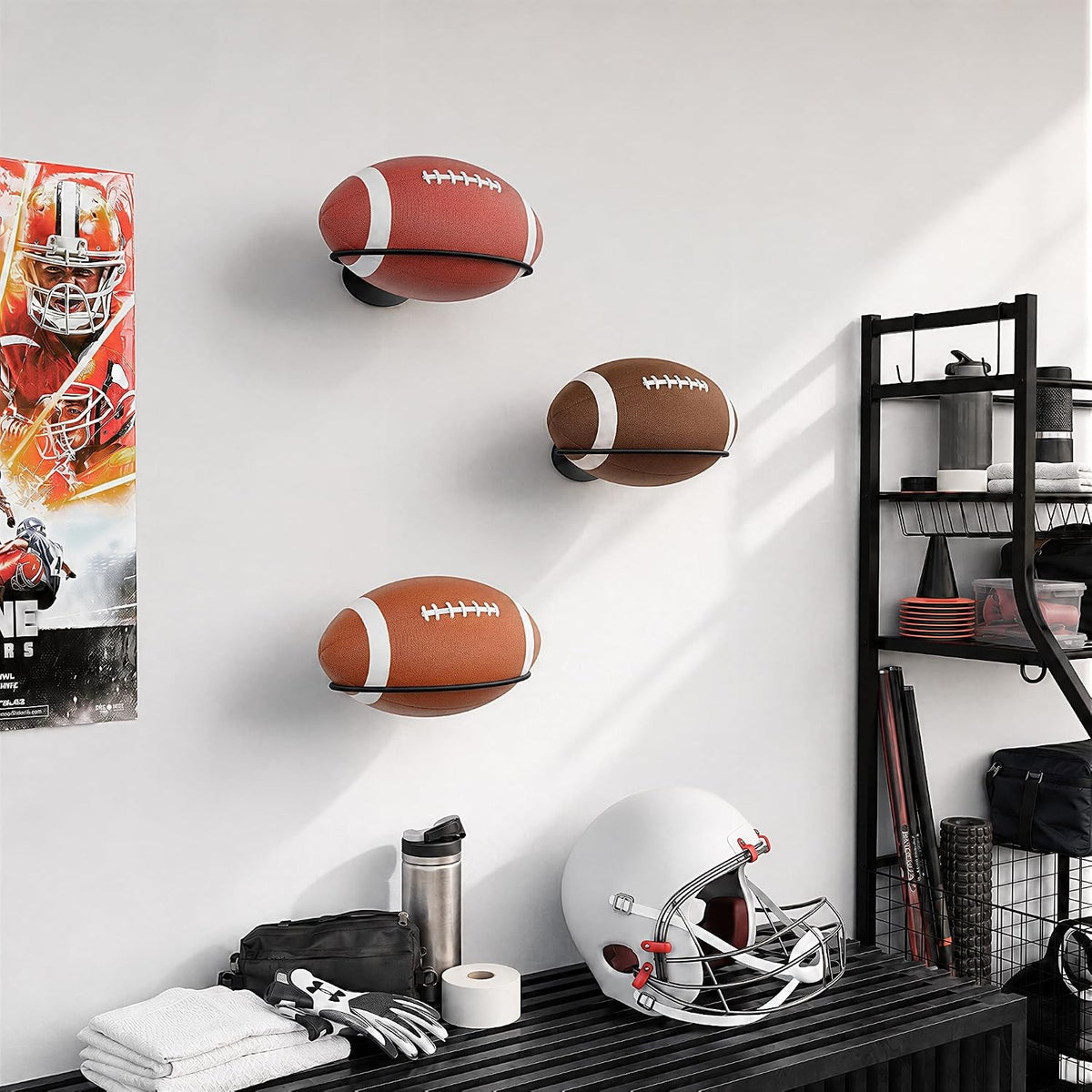 Football Wall Mount Display Case - Fits Official & Youth Balls