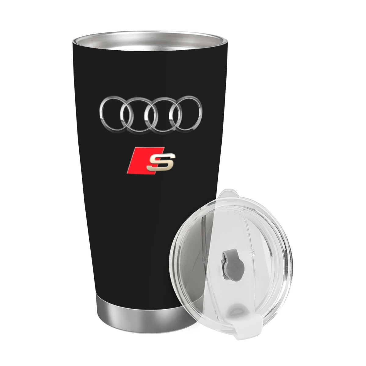 20oz Car Water Bottle Thermos with Cold & Hot Drink Insulation - Black